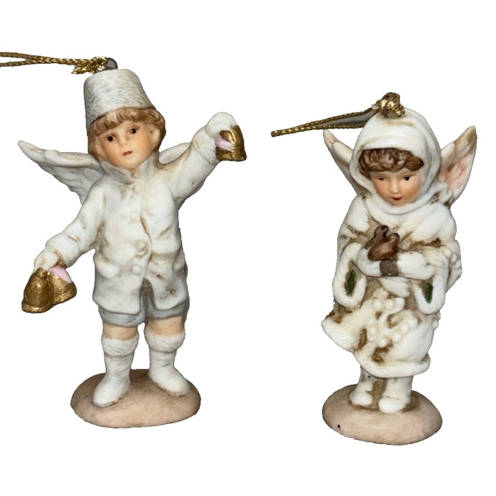 ENESCO 1986 Caroling Angels Boys Girls Christmas Figurines Ornaments